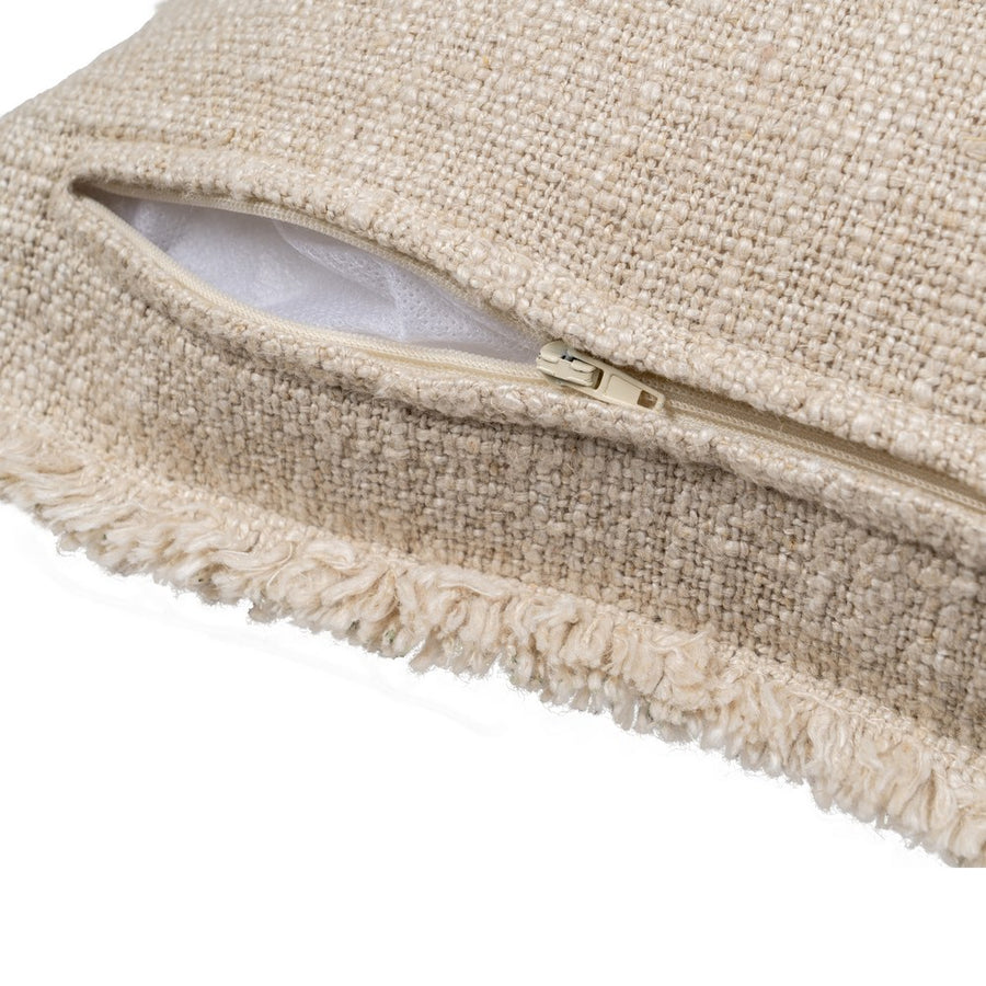 DARK BEIGE FLOWERS CUSHION 45 X 45 CM