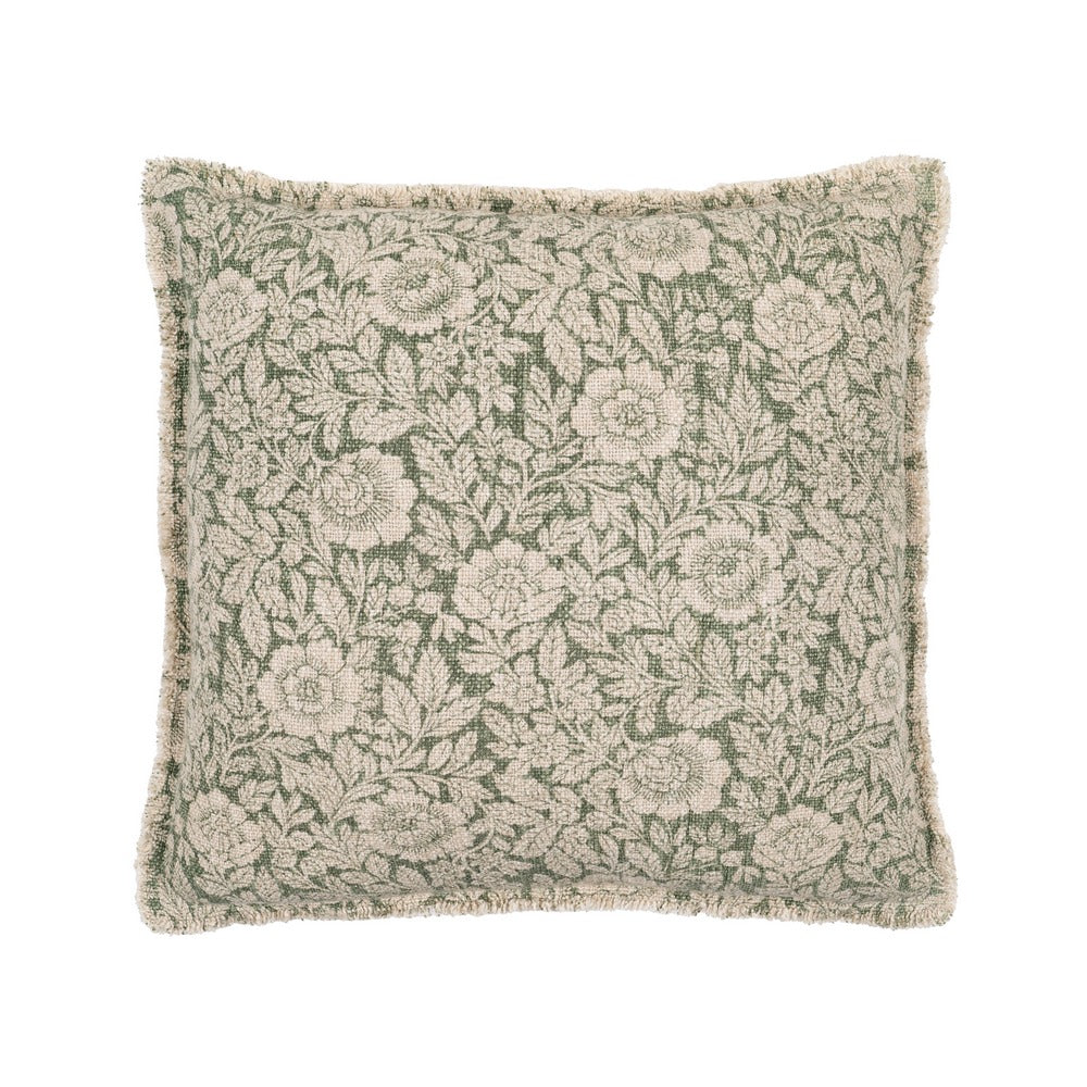 DARK BEIGE FLOWERS CUSHION 45 X 45 CM