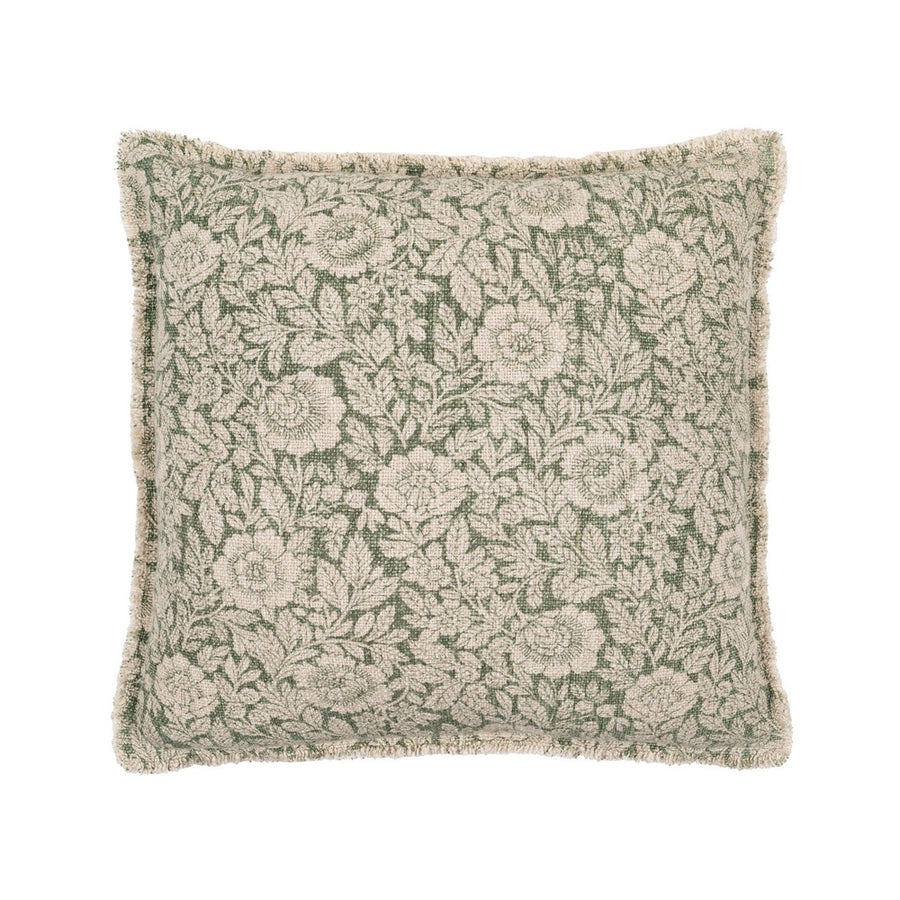 DARK BEIGE FLOWERS CUSHION 45 X 45 CM