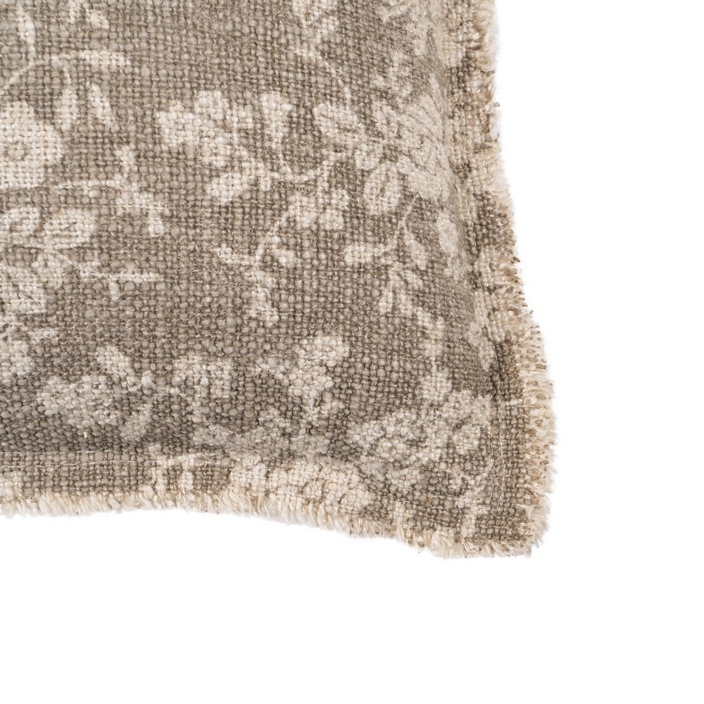 DARK BEIGE FLOWERS CUSHION 60 X 40 CM