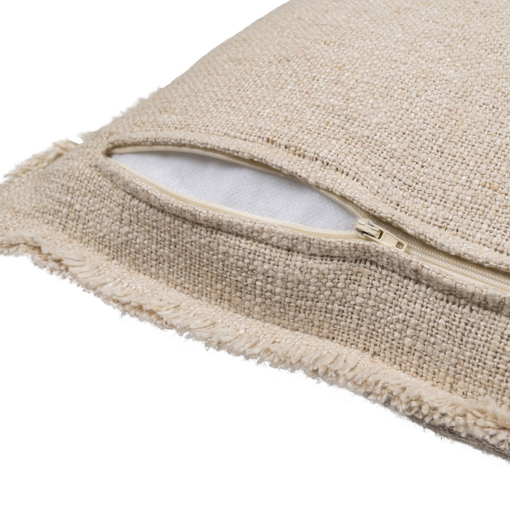 DARK BEIGE FLOWERS CUSHION 60 X 40 CM