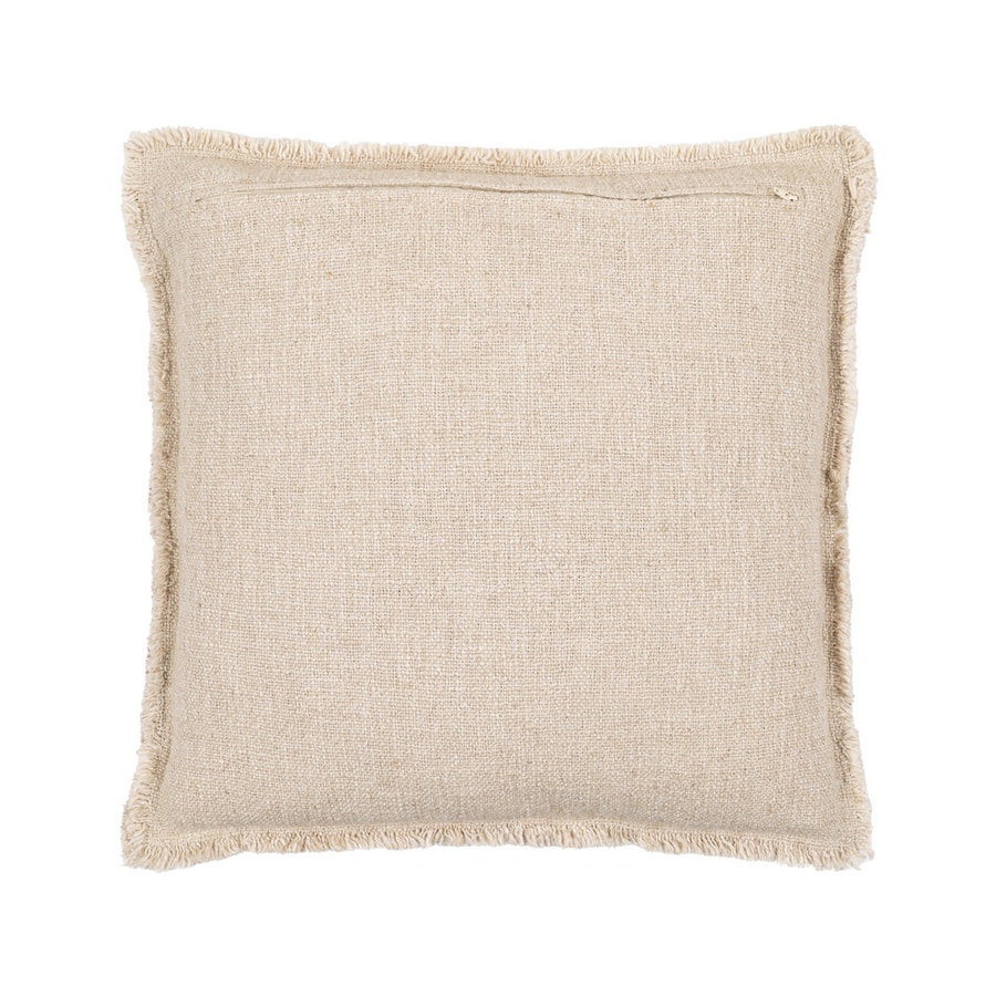 COJÍN FLORES BEIGE OSCURO 45 X 45 CM