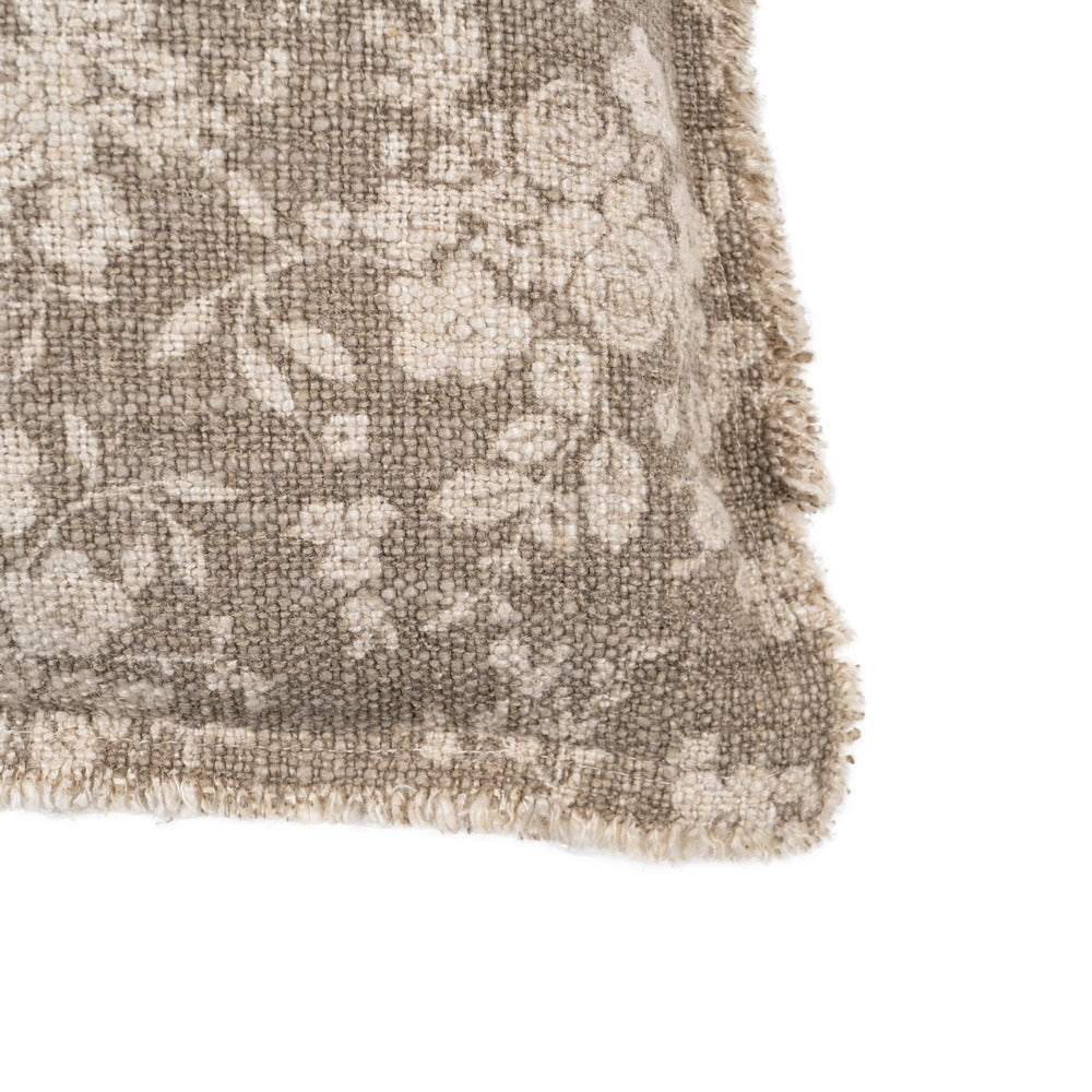 DARK BEIGE FLOWERS CUSHION 45 X 45 CM