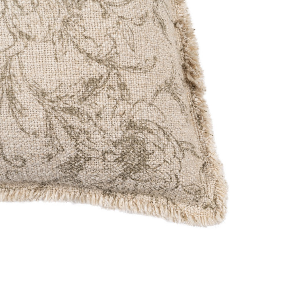 DARK BEIGE FLOWERS CUSHION 60 X 40 CM