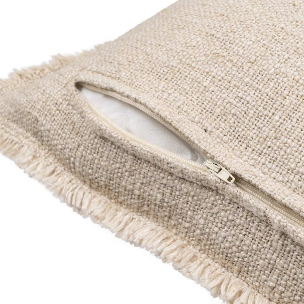 DARK BEIGE FLOWERS CUSHION 60 X 40 CM