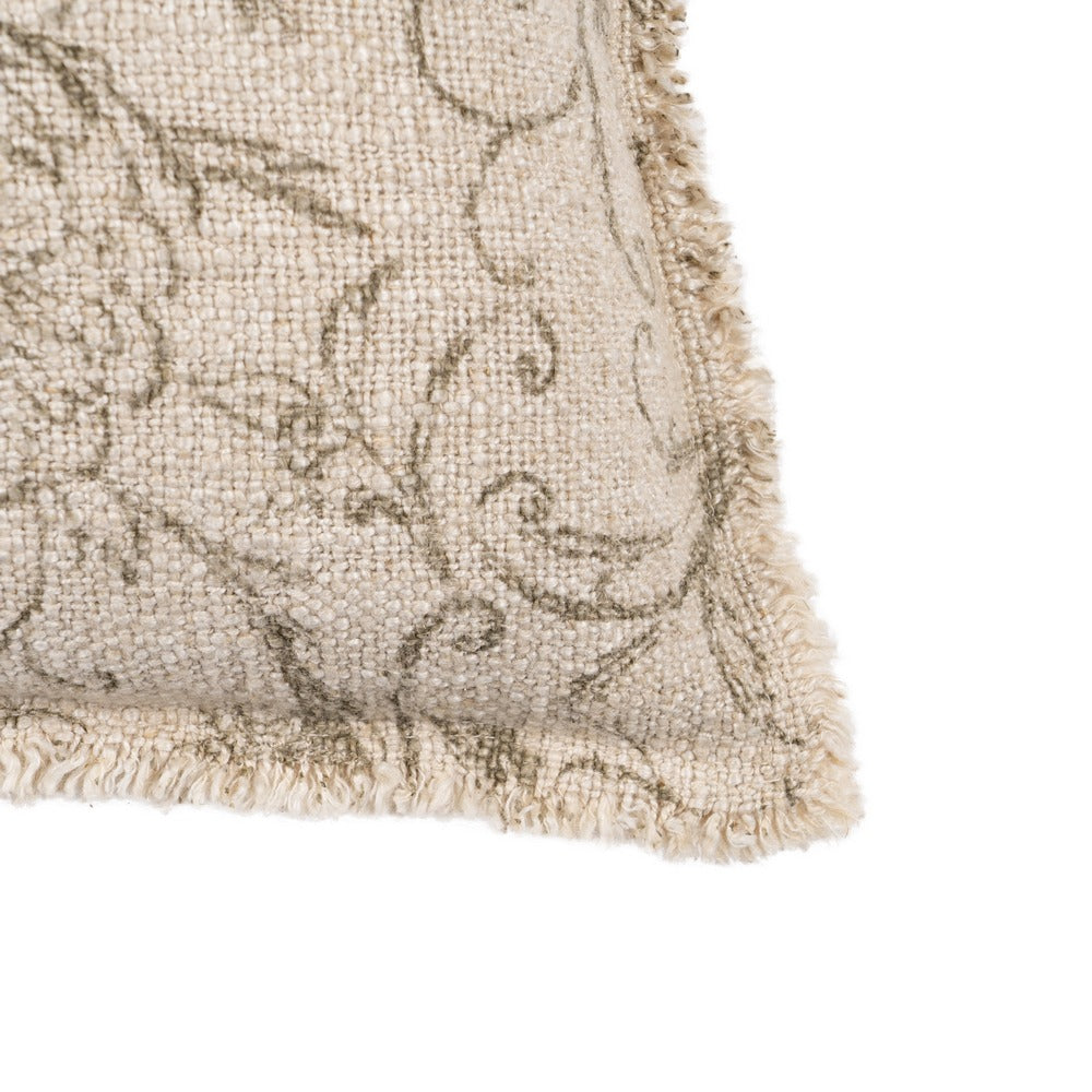 DARK BEIGE FLOWERS CUSHION 45 X 45 CM