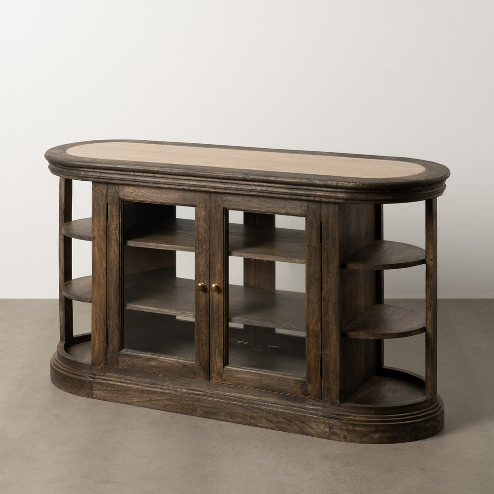 MARBLE/WOOD KITCHEN ISLAND 140 X 50 X 80 CM