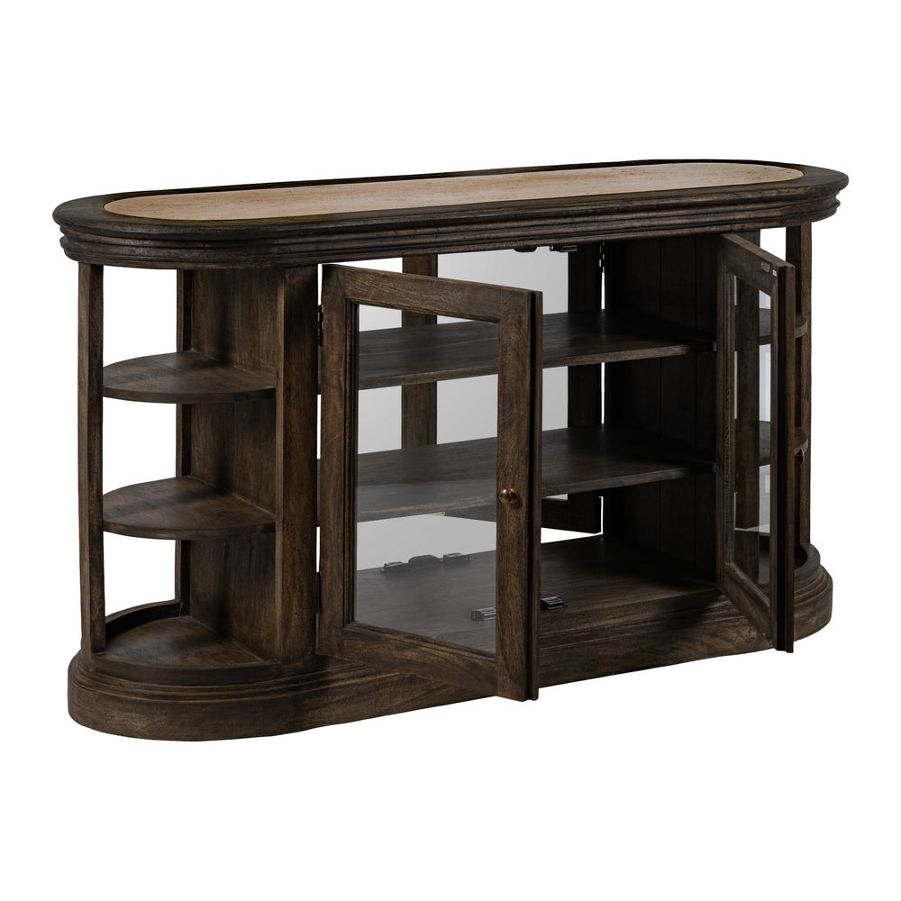 MARBLE/WOOD KITCHEN ISLAND 140 X 50 X 80 CM