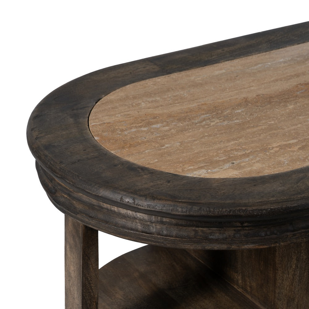 MARBLE/WOOD KITCHEN ISLAND 140 X 50 X 80 CM