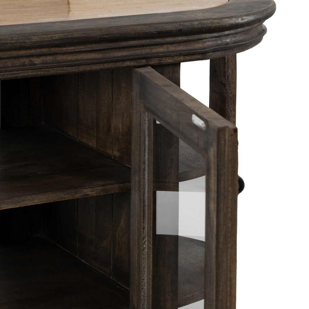 MARBLE/WOOD KITCHEN ISLAND 140 X 50 X 80 CM
