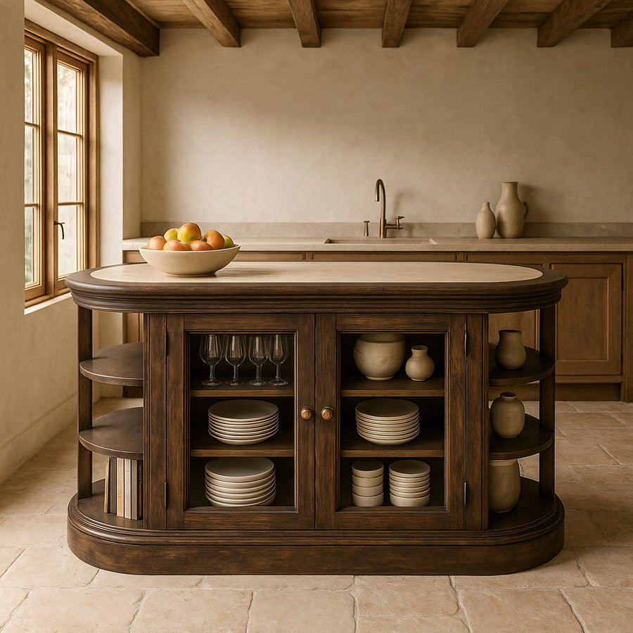 ISLA MÁRMOL/MADERA COCINA 140 X 50 X 80 CM