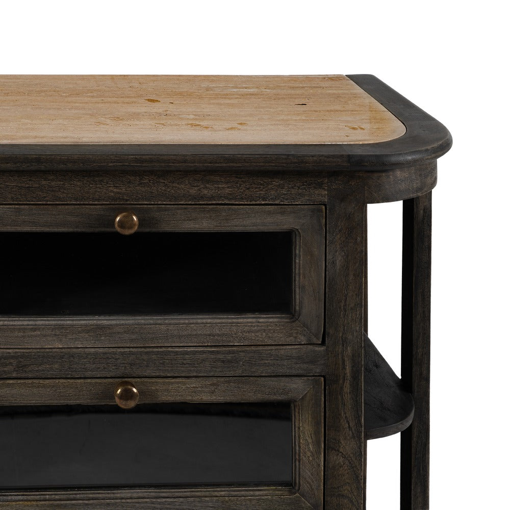 APARADOR MÁRMOL/MADERA COCINA 155 X 51 X 88 CM