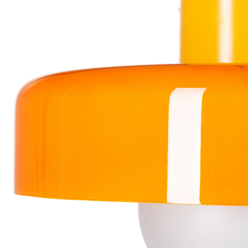ORANGE METAL-GLASS CEILING LAMP 25 X 25 X 23 CM