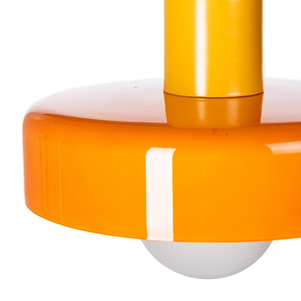 ORANGE METAL-GLASS CEILING LAMP 25 X 25 X 23 CM