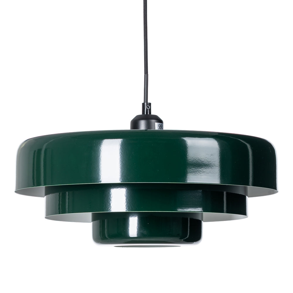 LÁMPARA TECHO VERDE METAL-CRISTAL 35 X 35 X 16 CM