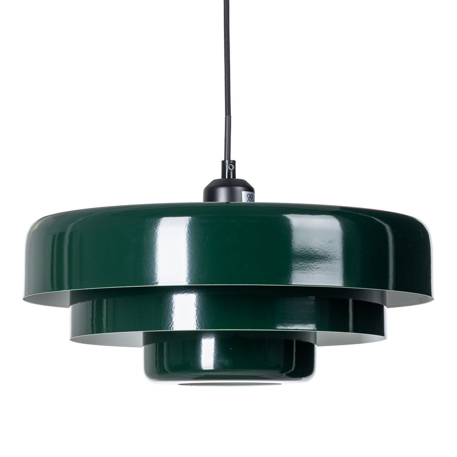 LÁMPARA TECHO VERDE METAL-CRISTAL 35 X 35 X 16 CM