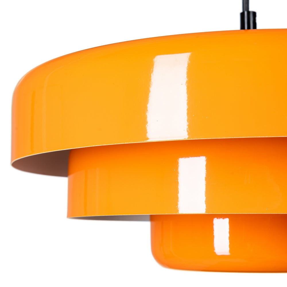 ORANGE METAL-GLASS CEILING LAMP 35 X 35 X 16 CM