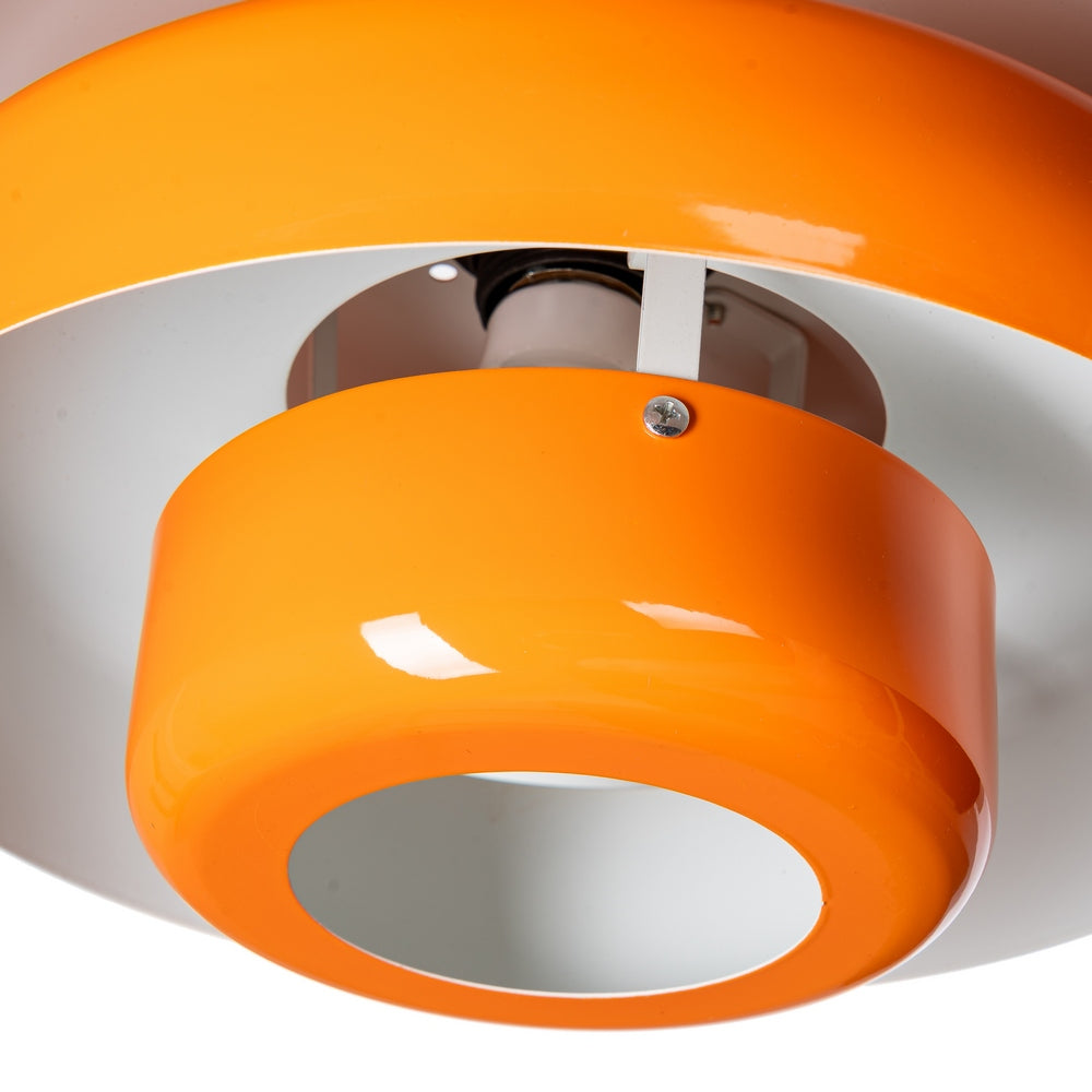 ORANGE METAL-GLASS CEILING LAMP 35 X 35 X 16 CM
