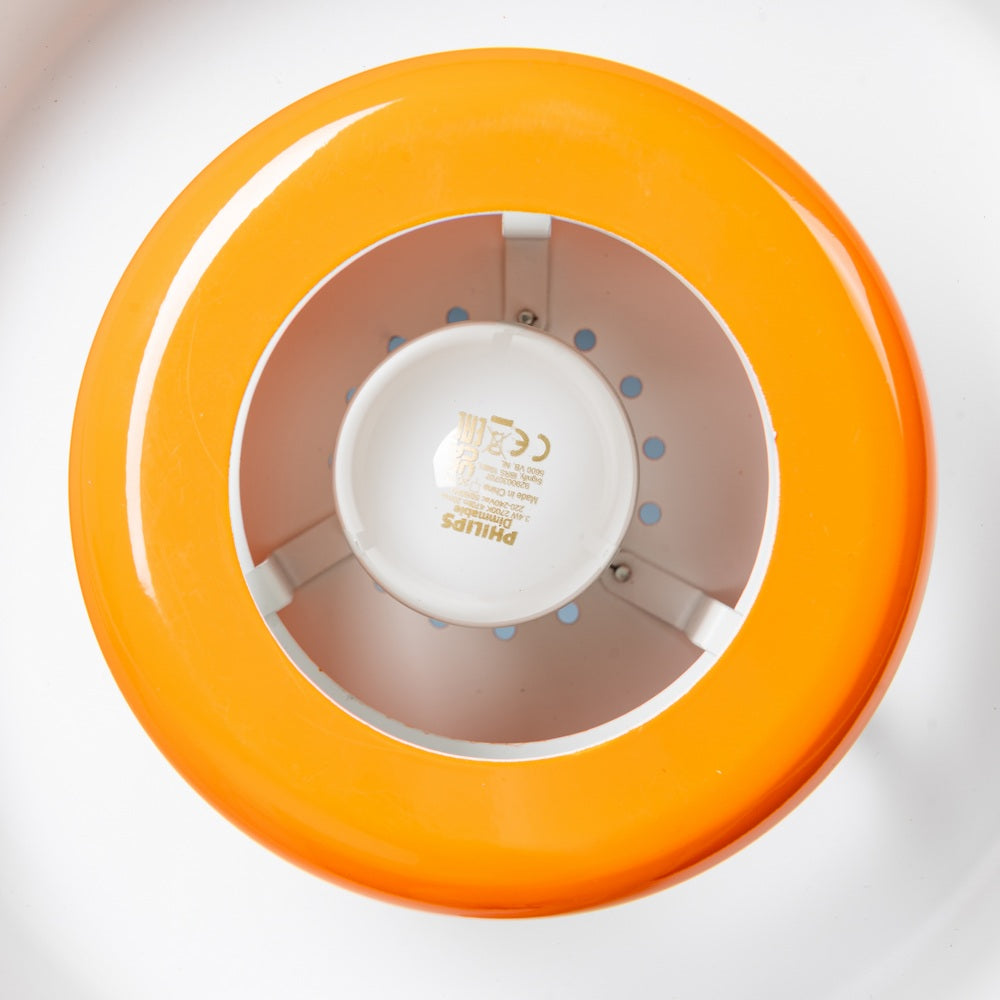 ORANGE METAL-GLASS CEILING LAMP 35 X 35 X 16 CM