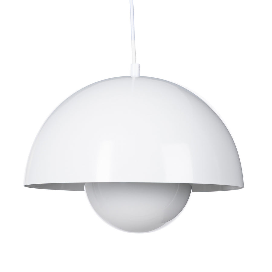 WHITE METAL CEILING LAMP 30 X 30 X 22 CM