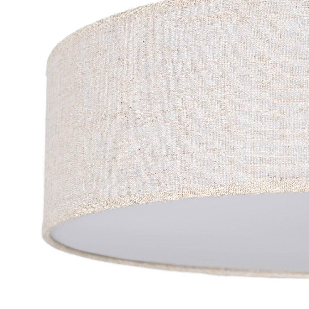 CEILING LAMP RAW METAL / LINEN 50 X 50 X 15 CM