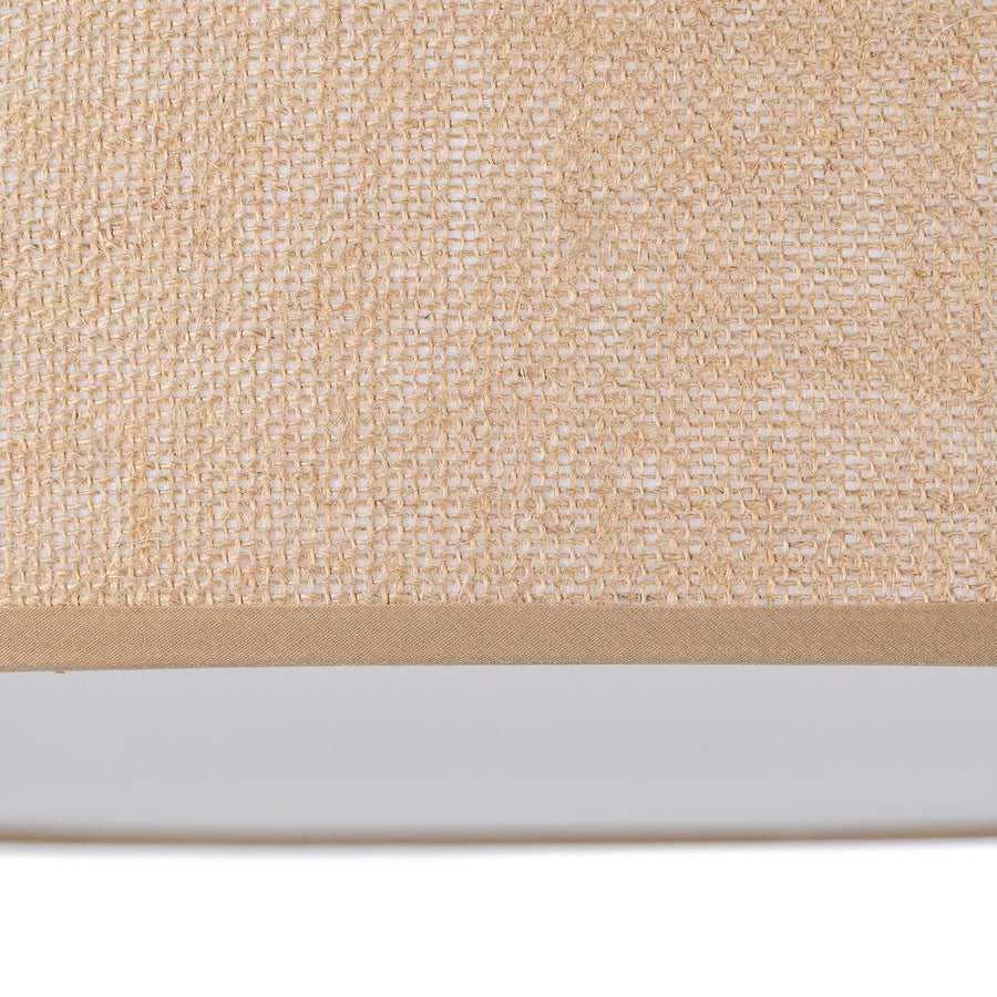 NATURAL METAL / LINEN CEILING LAMP 70 X 70 X 15 CM