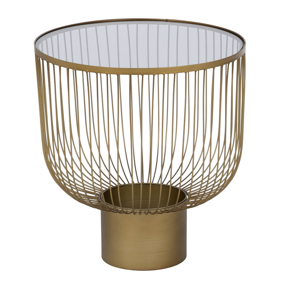 S/2 MESITAS ORO METAL-CRISTAL 50 X 50 X 54,50 CM