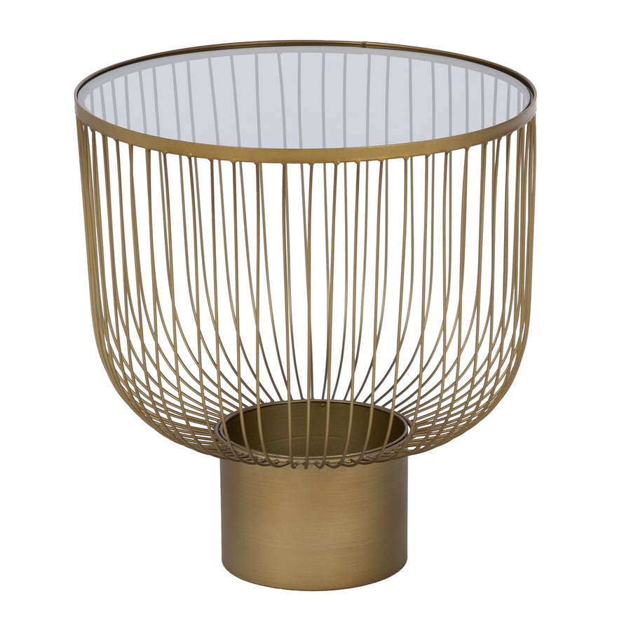 S/2 MESITAS ORO METAL-CRISTAL 50 X 50 X 54,50 CM