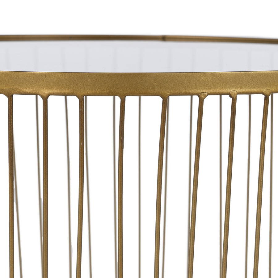 S/2 MESITAS ORO METAL-CRISTAL 50 X 50 X 54,50 CM