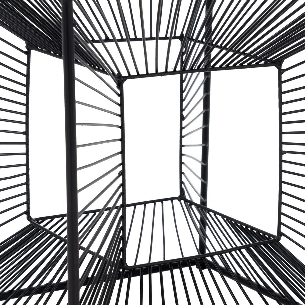 MESITA NEGRO METAL-CRISTAL 45,50 X 45,50 X 45,50 CM