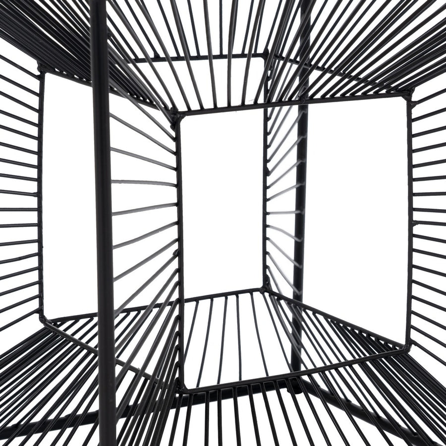 MESITA NEGRO METAL-CRISTAL 45,50 X 45,50 X 45,50 CM