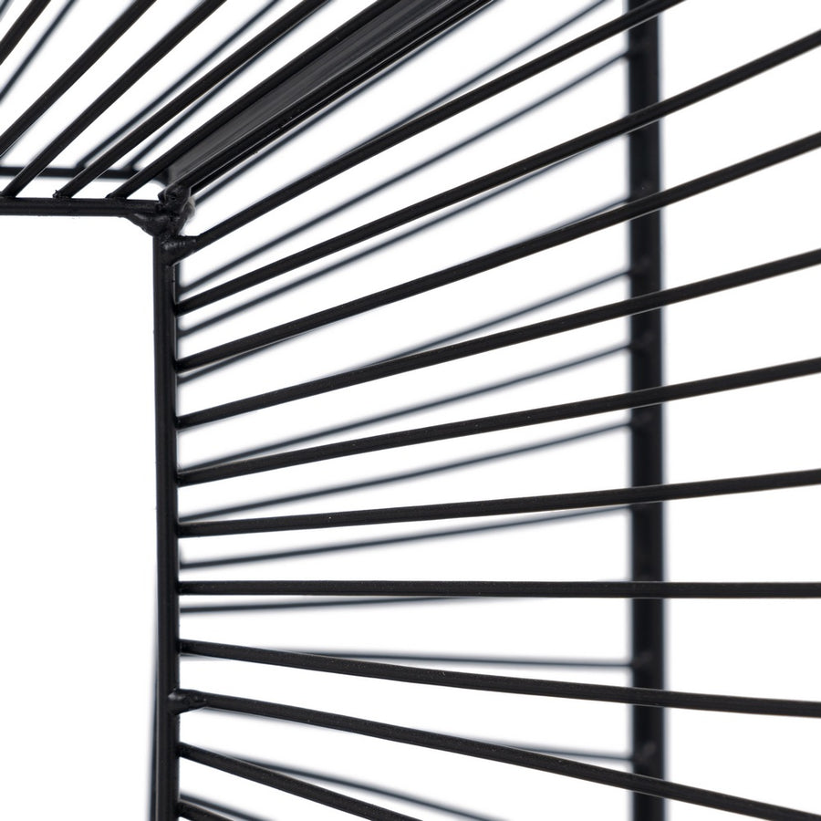 MESITA NEGRO METAL-CRISTAL 45,50 X 45,50 X 45,50 CM