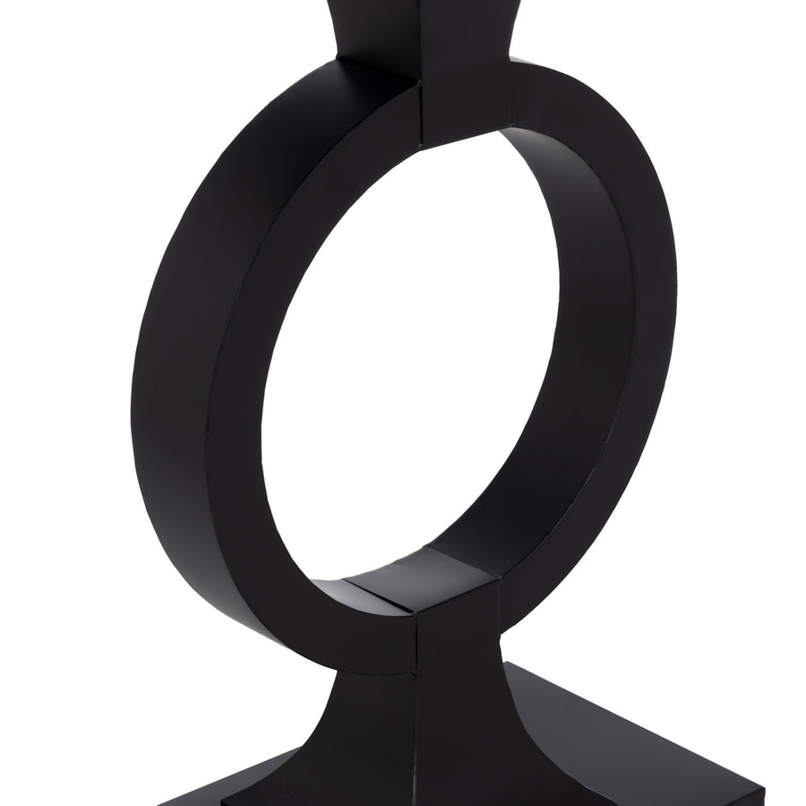 CONSOLA NEGRO METAL-CRISTAL 90 X 32 X 80 CM