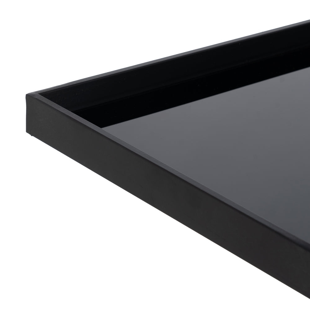 CONSOLA NEGRO METAL-CRISTAL 90 X 32 X 80 CM