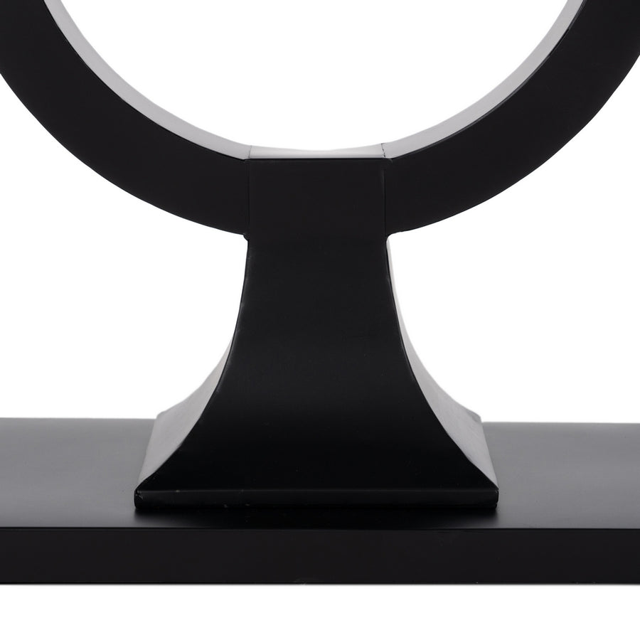 CONSOLA NEGRO METAL-CRISTAL 90 X 32 X 80 CM
