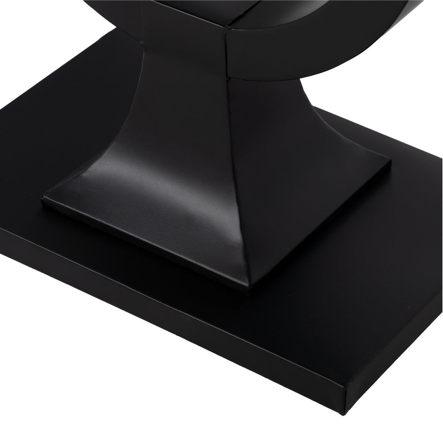 CONSOLA NEGRO METAL-CRISTAL 90 X 32 X 80 CM