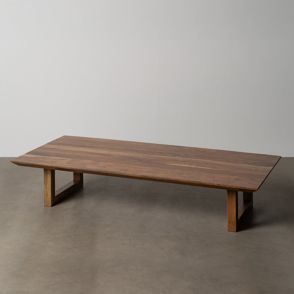 BROWN ACACIA WOOD COFFEE TABLE 150 X 70 X 30 CM