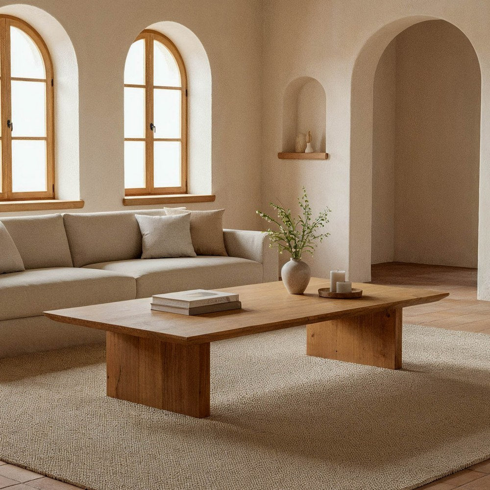 MESA CENTRO NATURAL MADERA DE ACACIA 150 X 70 X 30 CM