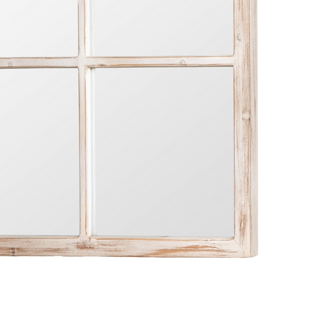 WHITE SCRAPED WOOD DECORATION MIRROR 90 X 3 X 180 CM