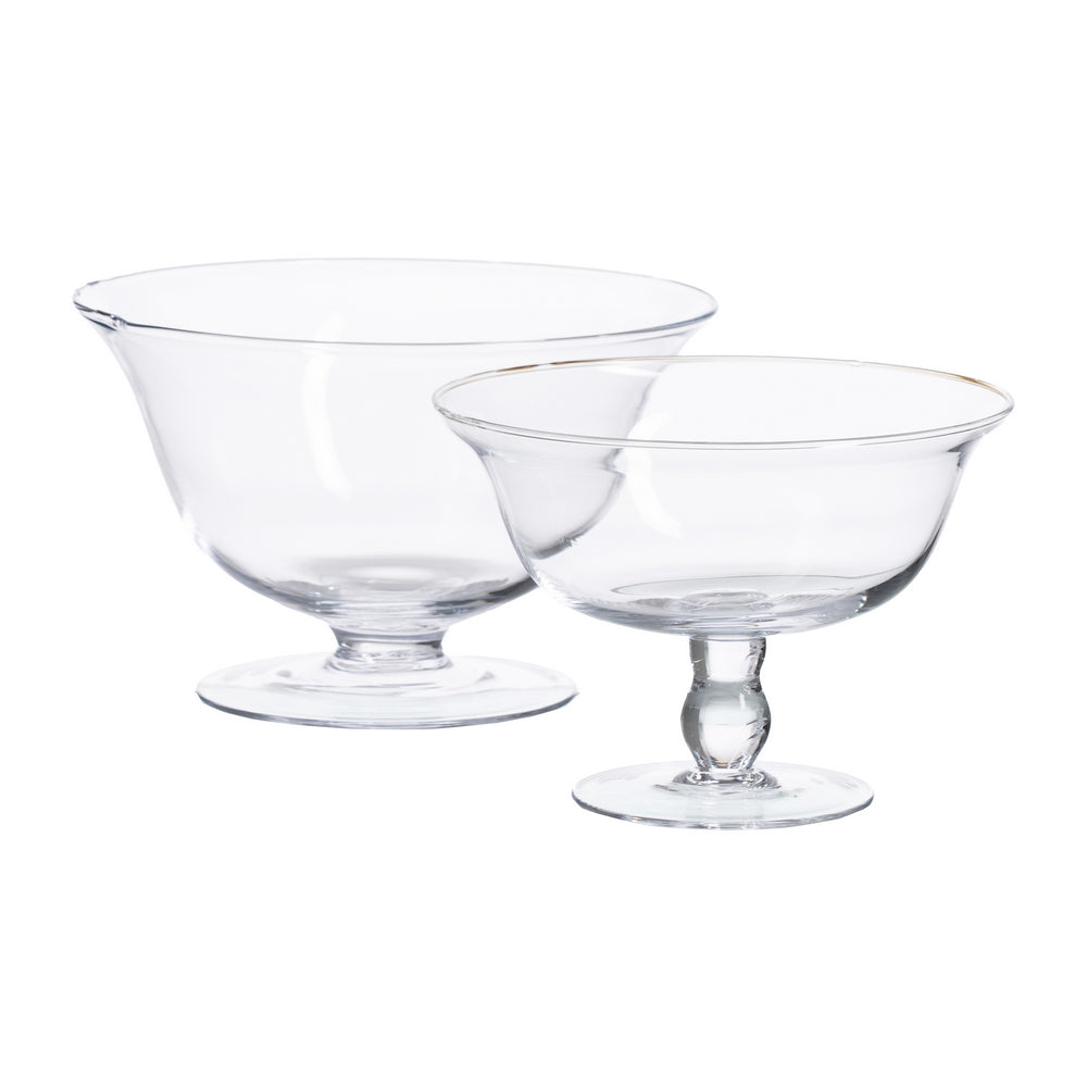 TRANSPARENT GLASS DECORATIVE BOWL 20 X 20 X 14 CM