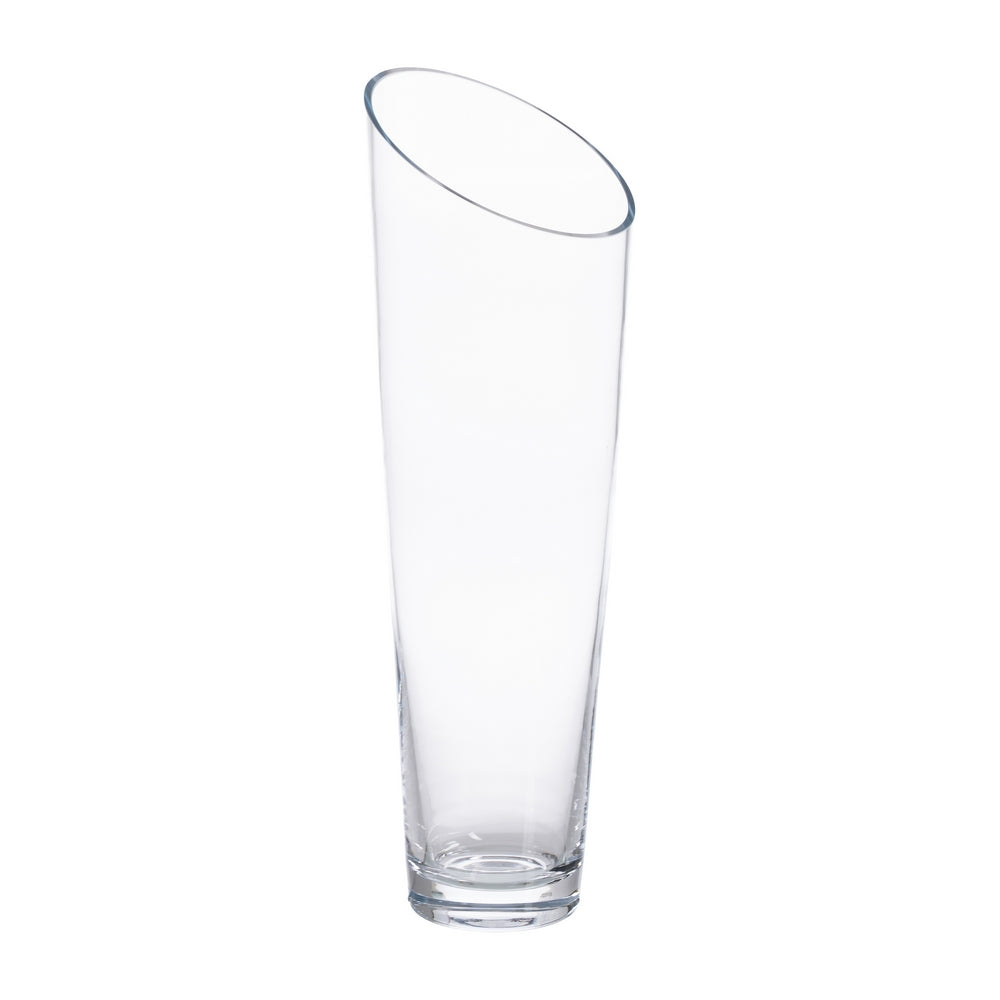 JARRÓN DECORACIÓN TRANSPARENTE CRISTAL 12,50 X 12,50 X 40 CM