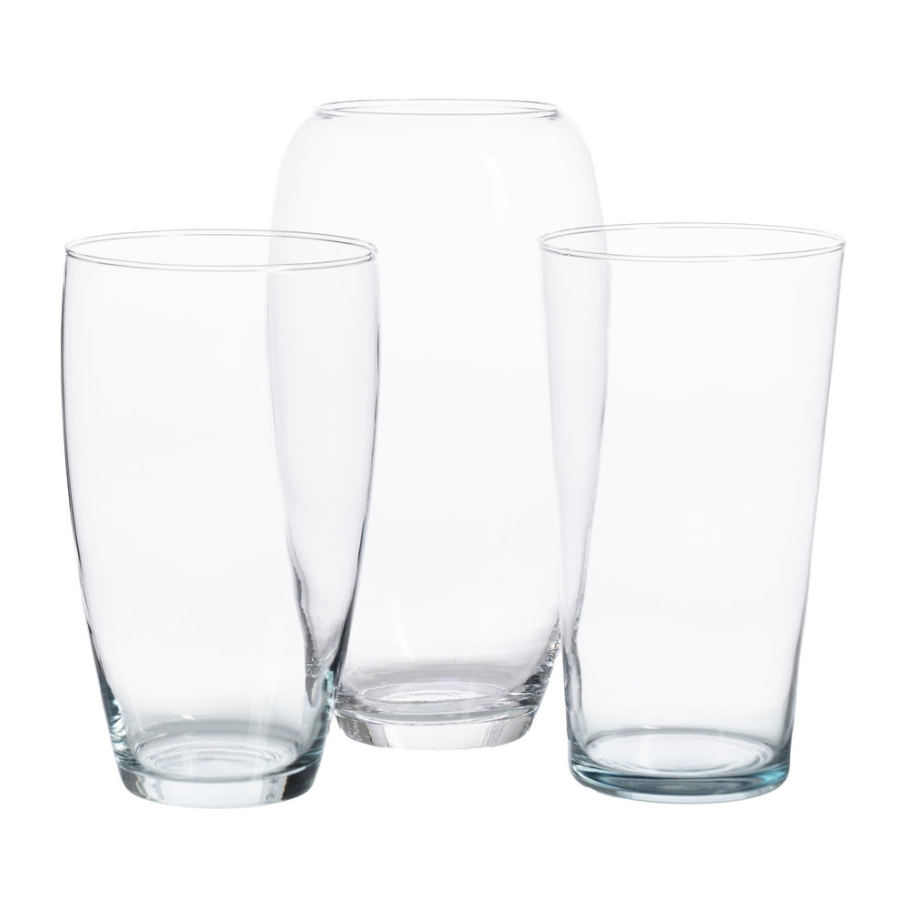 TRANSPARENT DECORATIVE GLASS VASE 14 X 14 X 25 CM