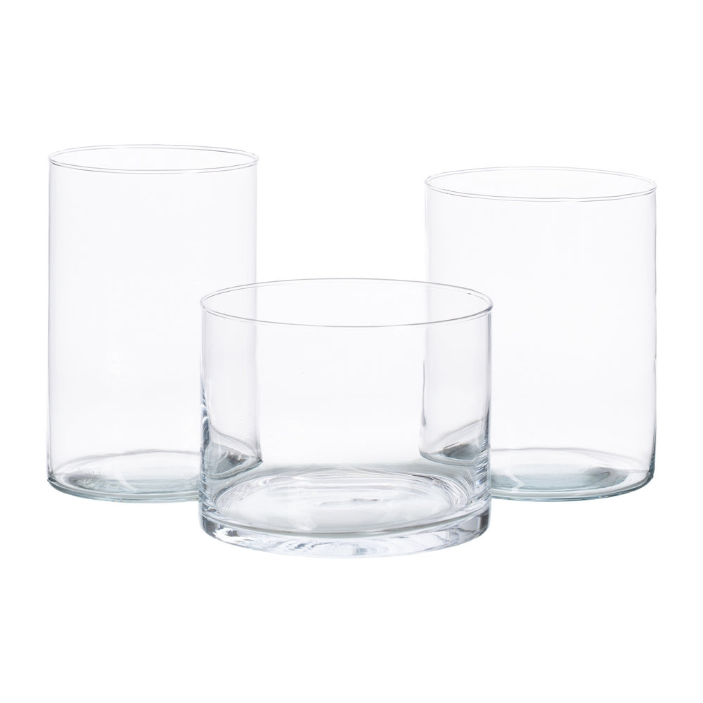 TRANSPARENT GLASS DECORATIVE VASE 15 X 15 X 20 CM