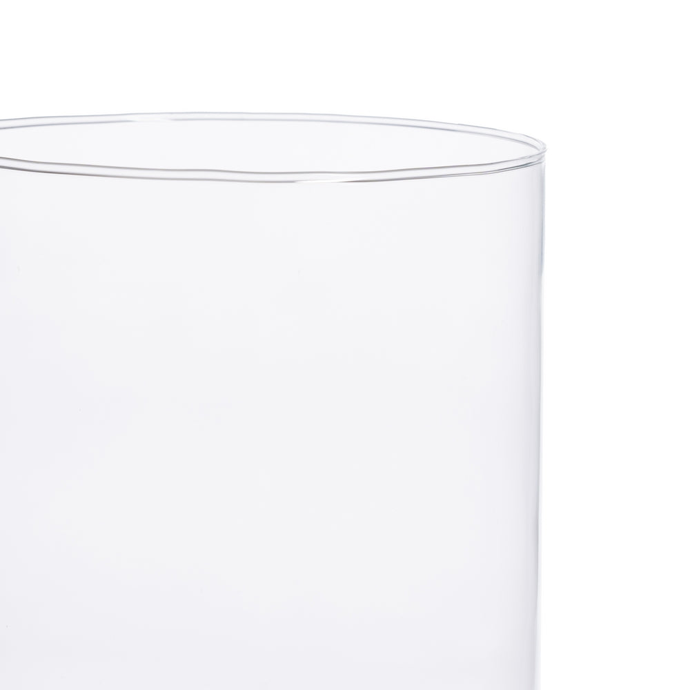TRANSPARENT GLASS DECORATIVE VASE 15 X 15 X 20 CM