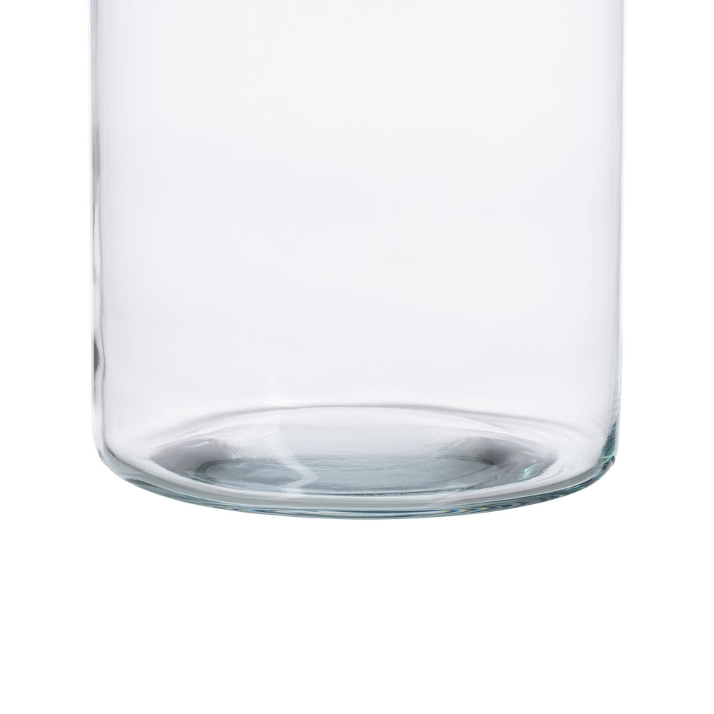 TRANSPARENT GLASS DECORATIVE VASE 15 X 15 X 20 CM