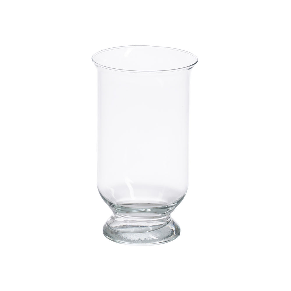 TRANSPARENT GLASS DECORATIVE VASE 11 X 11 X 20 CM