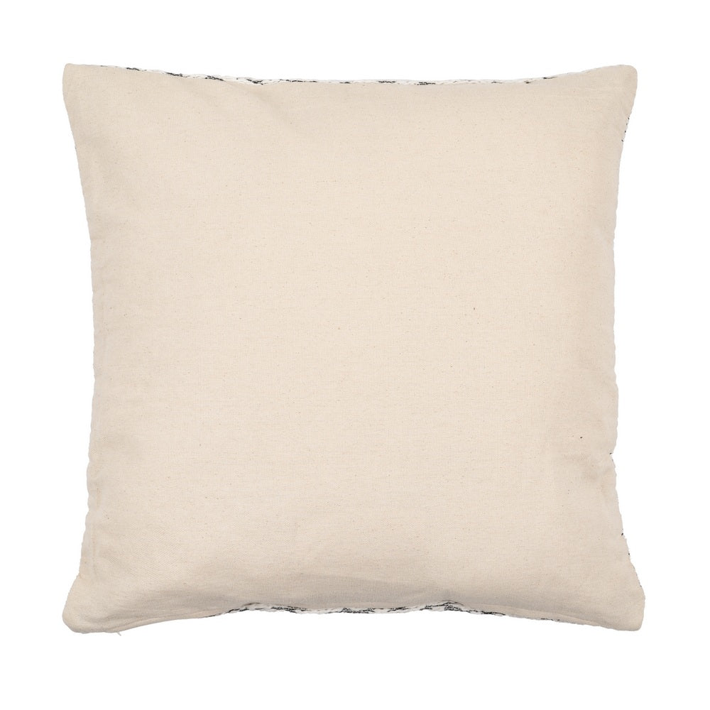 WHITE-GREY COTTON DECORATIVE CUSHION 45 X 45 CM