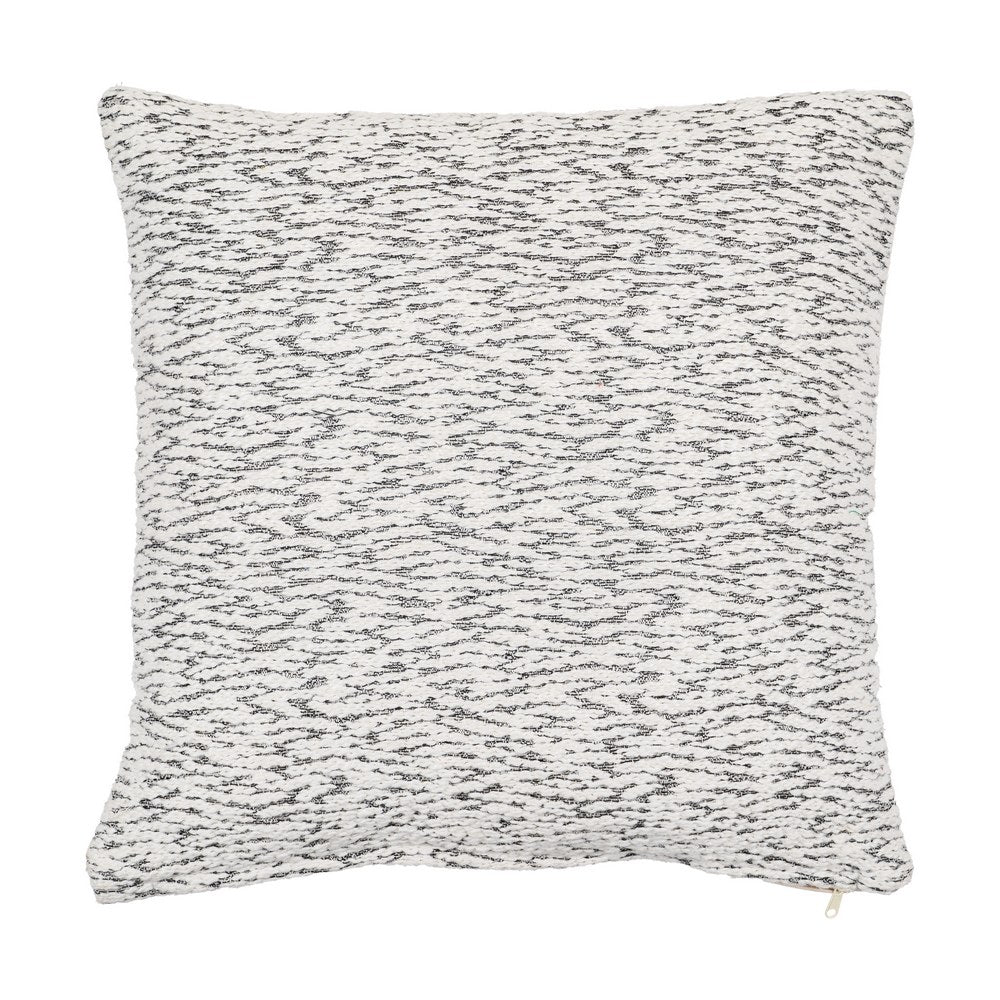 COJÍN BLANCO-GRIS ALGODÓN DECORACIÓN 45 X 45 CM