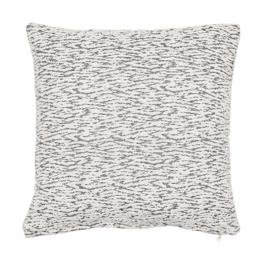 WHITE-GREY COTTON DECORATIVE CUSHION 45 X 45 CM