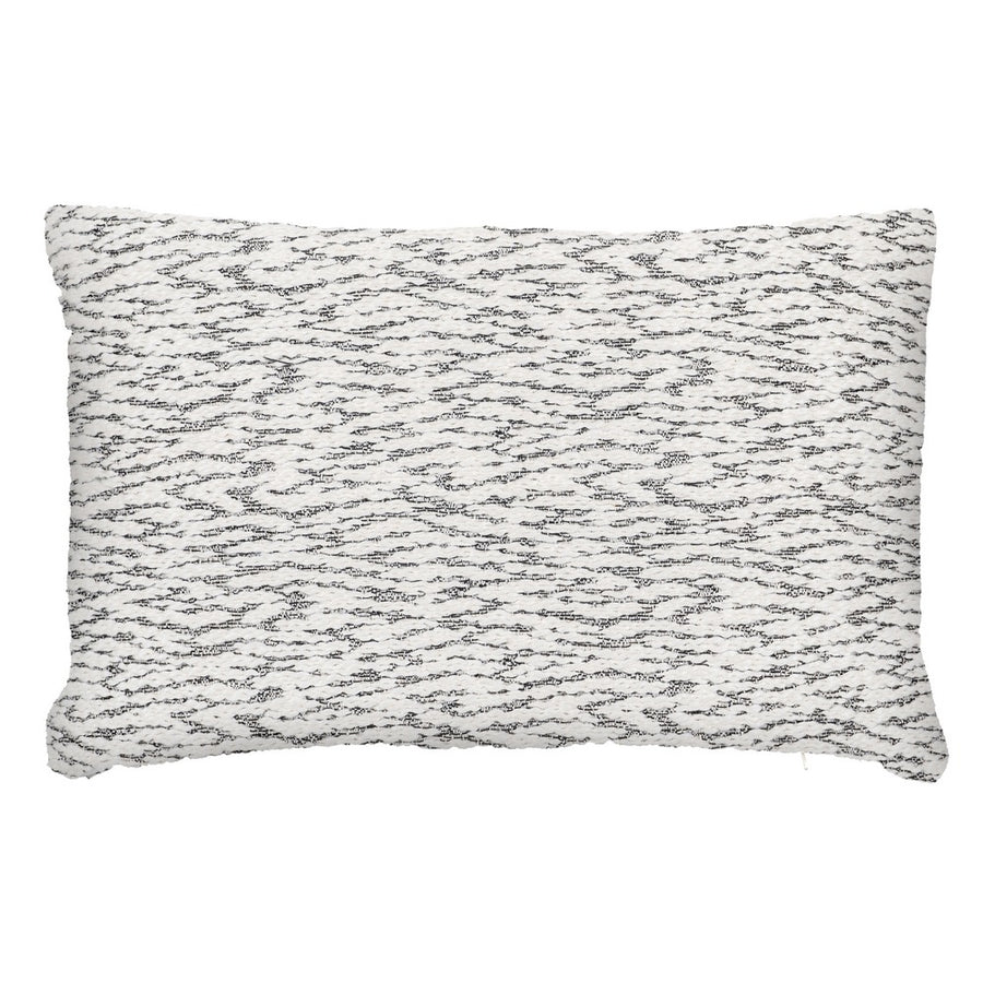 WHITE-GREY COTTON DECORATIVE CUSHION 40 X 60 CM